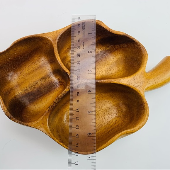 Woods of Hawaii Monkey Pod Vintage Leaf Catch All Serving Dish - Picture 10 of 12